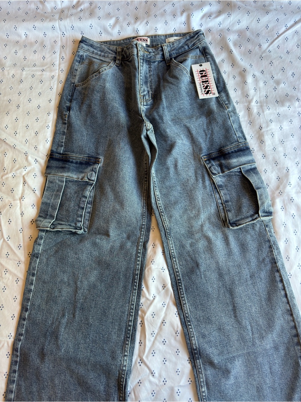 GUESS Blue Relaxed Cargo Jeans